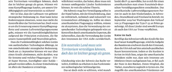 CH: Micheline Calmy-Rey – Von wem machen wir uns abhängig?
