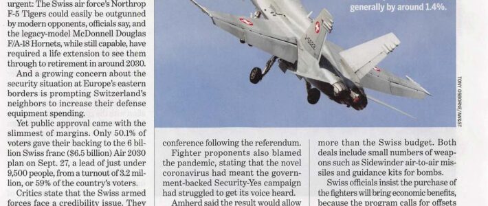 Swiss Fighter Procurement Secured by Slim Referendum Win